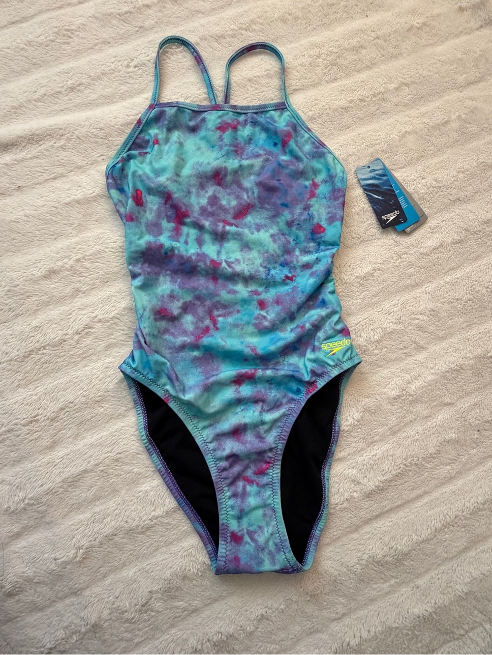 NWT Speedo Teal Tie-Dye One-Piece Swimsuit